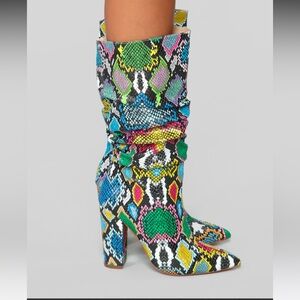 Fashion nova snake print boots